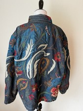 VTg Floral Chicos Embroidered Patchwork Jacket Lined Art To wear Y2K XL 1X