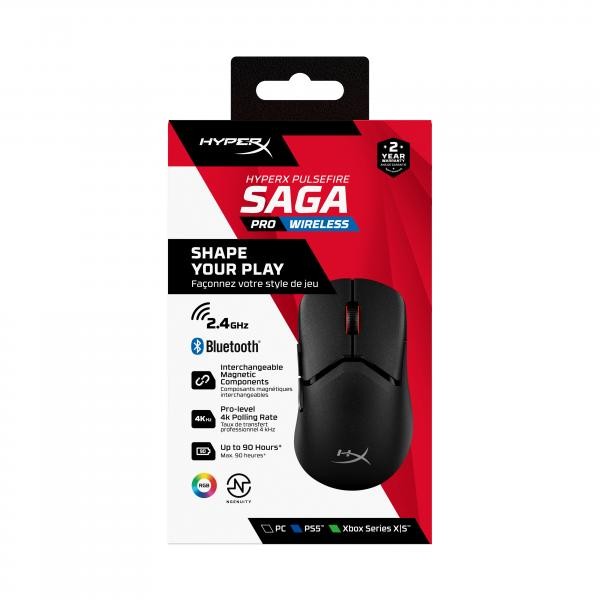 4078990 Hyperx HP HyperX Pulsefire Saga Pro Wireless Gaming Mouse (Black)