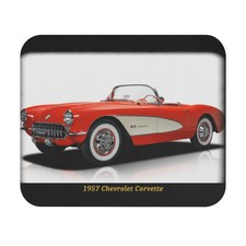 Stunning 1957 Chevrolet Corvette Mouse Pad  Iconic Red  White C1 Classic Car