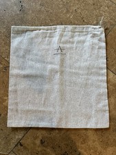 Aquatalia Drawstring Storage Travel Dust Bag 100 Cotton Gray 15  x 14.5  