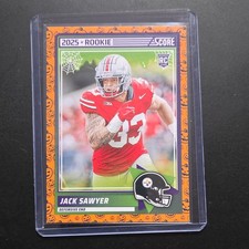 Panini 2025 Score Rookie Pumpkin Parallel Jack Sawyer #83 Ohio State Steelers