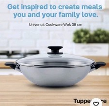 WOK UNIVERSAL TUPPERWARE 38 cm + COPERCHIO VETRO Sconto 55%: 150€ Nuovo