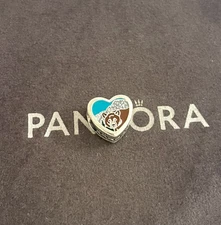 Pandora Montana Bear Heart Charm S925 Sterling Silver