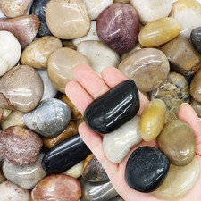 River Rock Stones, Large Decorative Polished Pebbles for Plants, Natural Smooth