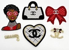 New 5PC Fashion RED Embroidered Fabric Iron-On Patch Set w/ Logo Designs