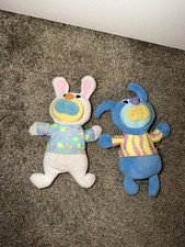 2010 Fisher-Price Sing a ma Jigs Plush Lot Of Two blue white bunny Read Desc