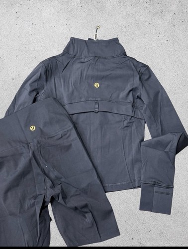 Lululemon Black 2-Piece Tracksuit Set M Full-Zip Jacket & Pants Stretch Pockets