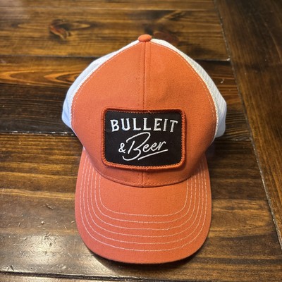 Bulleit Bourbon Whisky & Beer Snapback Cap Trucker Hat Orange/Black/White