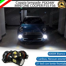COPPIA LAMPADE LUCI DIURNE DRL PSX24W LED CANBUS MINI ONE COOPER F55 F56 6000K