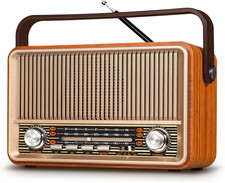 J-120 Radio Portable AM FM, for Mom, Plug in Wall or Rechargeable Battery Powere