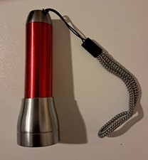 MINI ULTRA BRIGHT RED ALUMINIUM 5 LED POCKET FLASHLIGHT LIGHT BNIB 1 X BATTERY