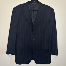 Canali Mens Navy Pinstripe Wool Cashmere Blazer Jacket Made in Italy 3 Button