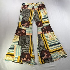 Unbranded Patchwork Print Bell Bottom Flare 27x30 Women Boho Hippie Retro 70s