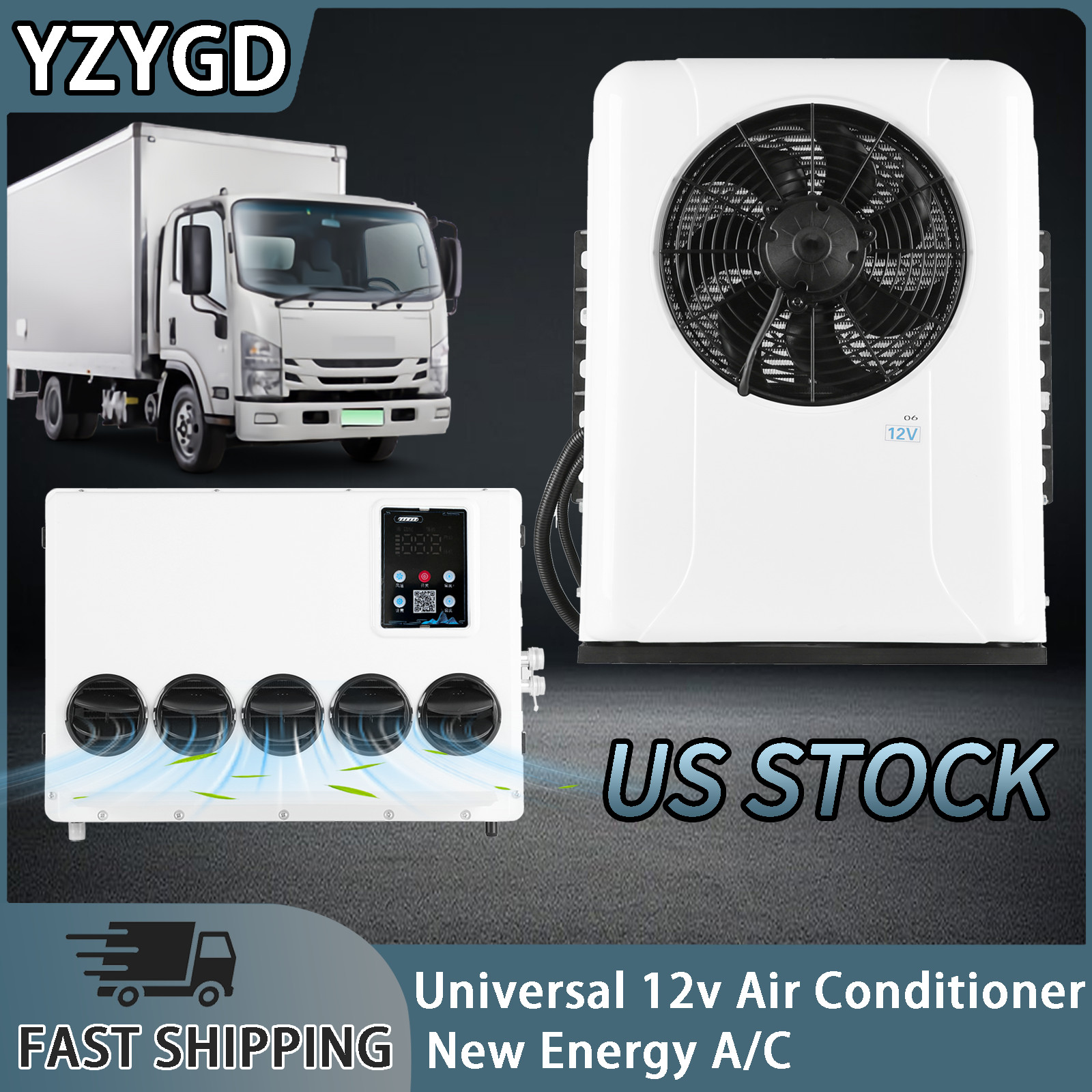 12V Trucks Air Conditioner 12000BTU For Semi Bus RV Caravan Vans Mini Split A/C