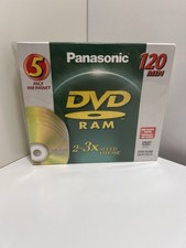 Panasonic DVD-RAM 4.7GB 120min 2x-3x 5 Pack LM-AF120LU5 Sealed New