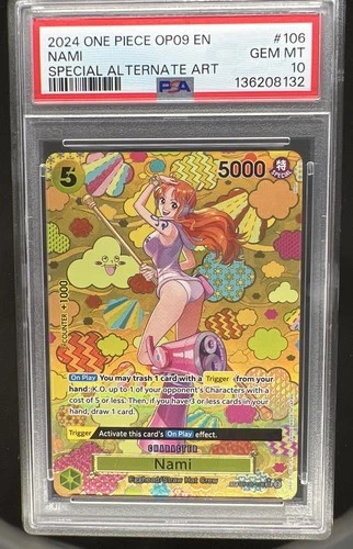 2024 One Piece Emperors in the New World Nami Special Alt Art #OP08-106 PSA 10