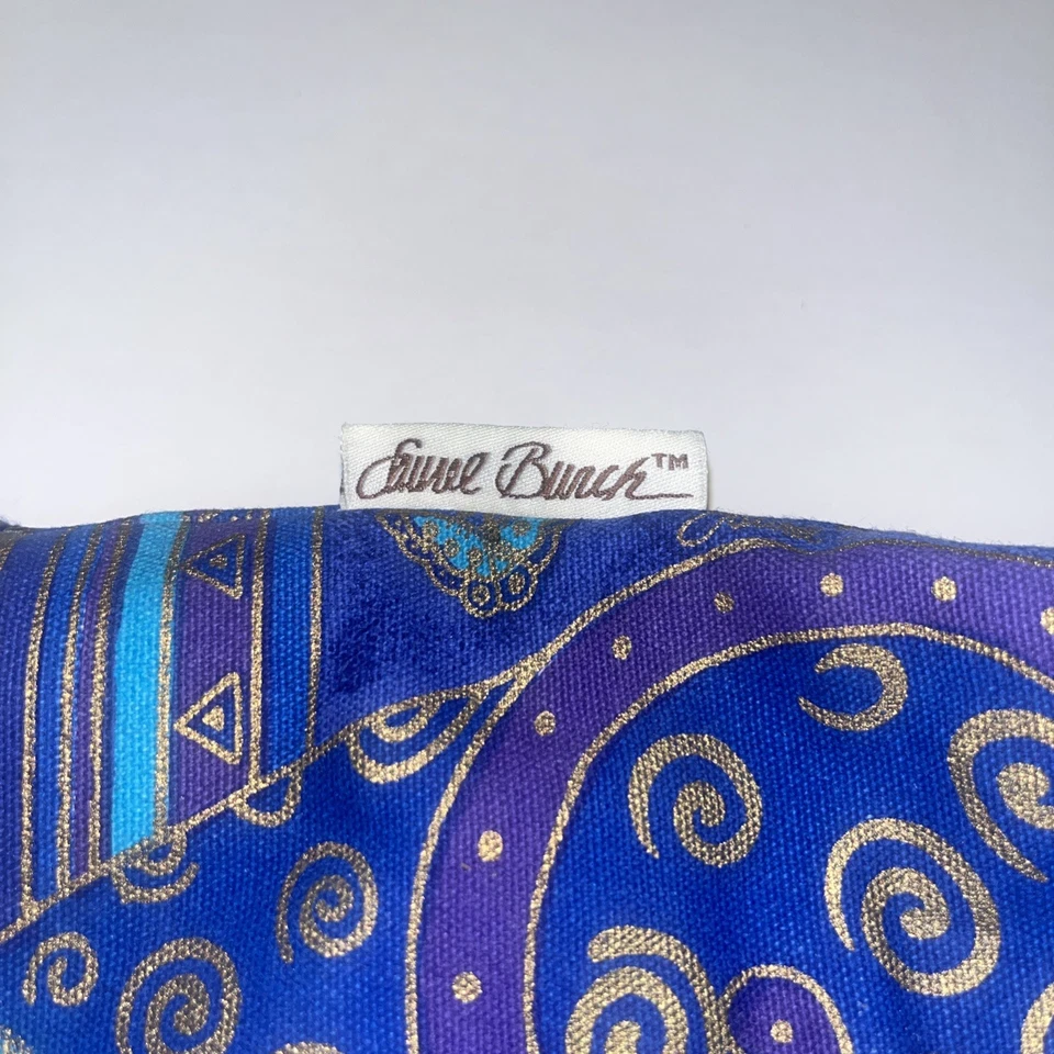 Laurel Burch Cotton Canvas Tote Bag Purse Cat Butout Indigo Blue Purple RARE - Image 3 of 4