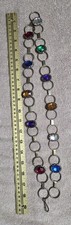 Vintage Rhinestones Chain Belt Or Necklace Colorful
