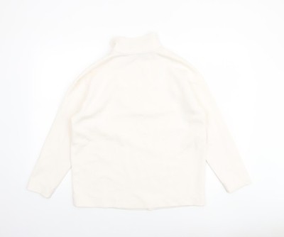 Dunnes Fleece-Sweatshirt Pullover Damen elfenbein XS 1/4-Reißverschluss