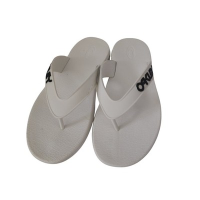Oakley White Logo Flip Flops Sandals Lightweight Casual 