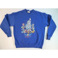 Vintage Walt Disney World 30th Anniversary Sweatshirt Blue Mickey Mouse Large