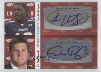 2010 SAGE Squared Dual Sean Weatherspoon Colin Peek #A54 Auto c7e