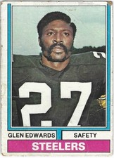 Glen Edwards Steelers #169 Rookie 1974 Topps Football Card. rookie card picture