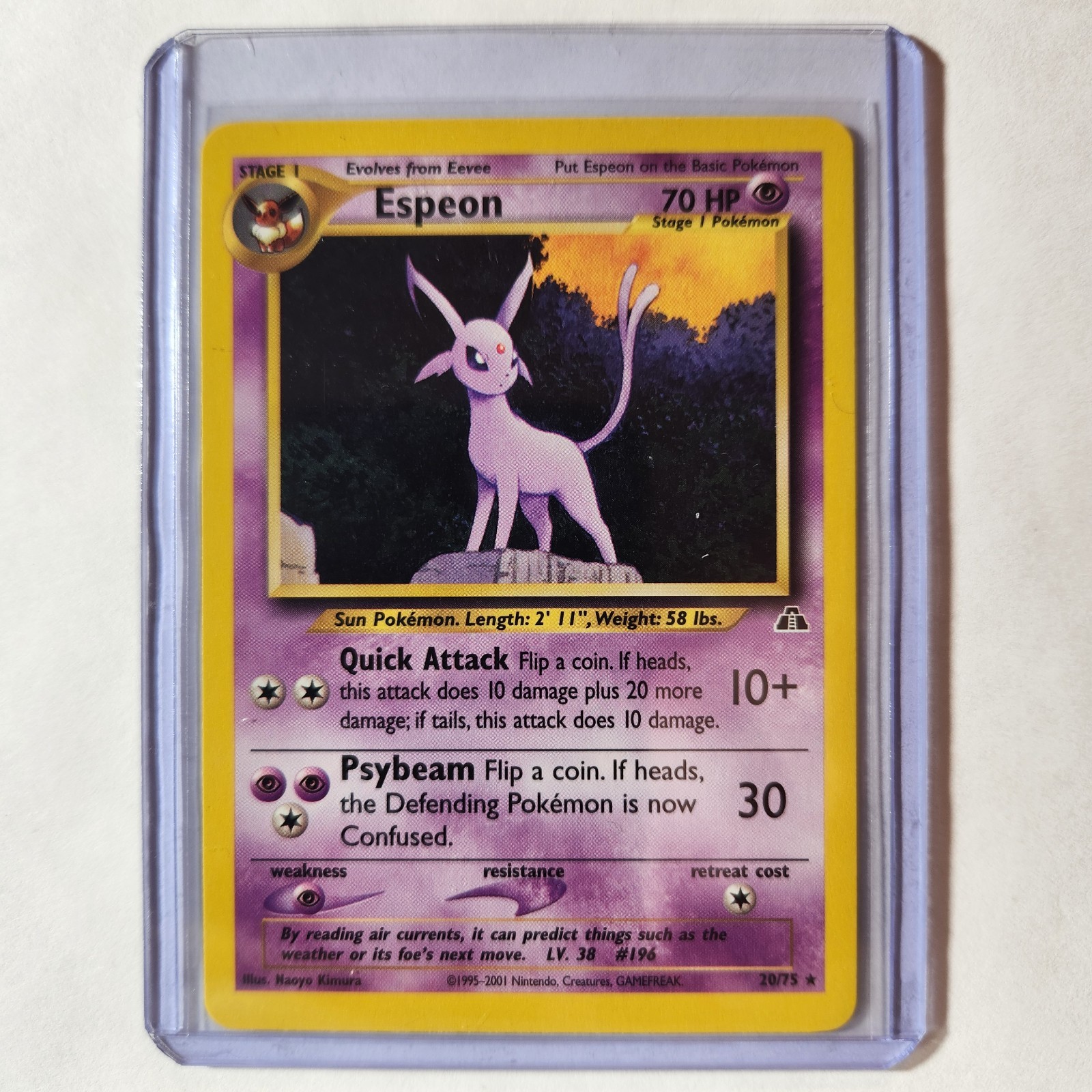 Espeon 20/75 Pokemon TCG Neo Discovery NM Vintage 2001 Card