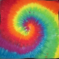 Tie Dye Bandana Rainbow Spiral Tye Dyed Handmade Hippie Cotton Made in USA