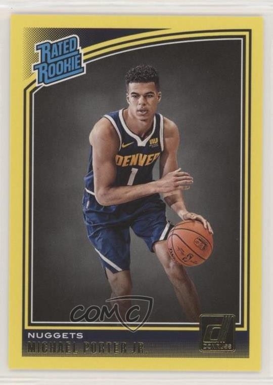 2018 Panini Donruss Rated Rookies Yellow Flood Michael Porter Jr Rookie RC cj2