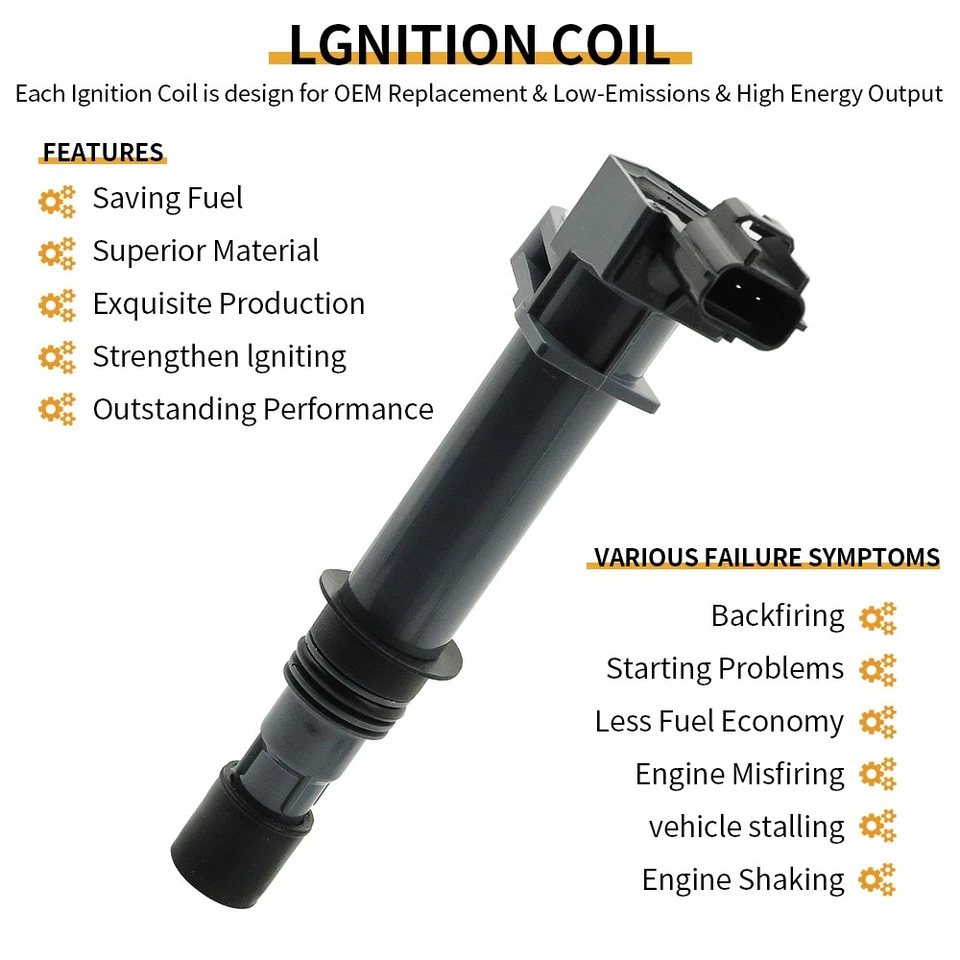 8X OEM Ignition Coil & 8X Iridium Spark Plugs For Dodge Ram 1500 Jeep 4.7L UF270 - Image 3 of 4