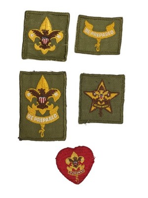 1950s-60s Boy Scouts Complete Rank Set Tenderfoot - Life Patch WORN (WSJ1029)