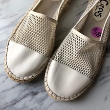 Sam Edelman Circus Women  s Size 8.5 White Lena Espadrille Slip On Shoes Flats