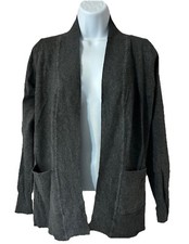 Ciela Open Front Cardigan Lot 2 Women small Gray Orange Pockets Viscose Nylon