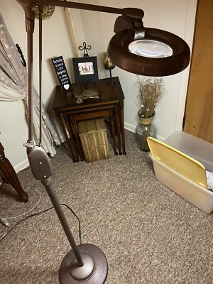 Vintage Industrial Dazor Articulating Floor Lamp With Magnify Light Vintage Industrial Dazor Articulating, Dazor Floor Lamp With Magnifier