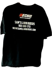 Echo Outdoor Power Equipment Tee Shirt Logo Double Sided Sams Lawn Riders Sz XL