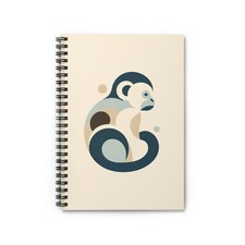 Spiral Notebook Ruled Line Monkey Minimal Vector Organic Style Design 2, Gift