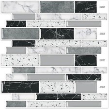 20-Sheet Peel and Stick on Self Adhesive Backsplash Wall Marble Tiles Stickers