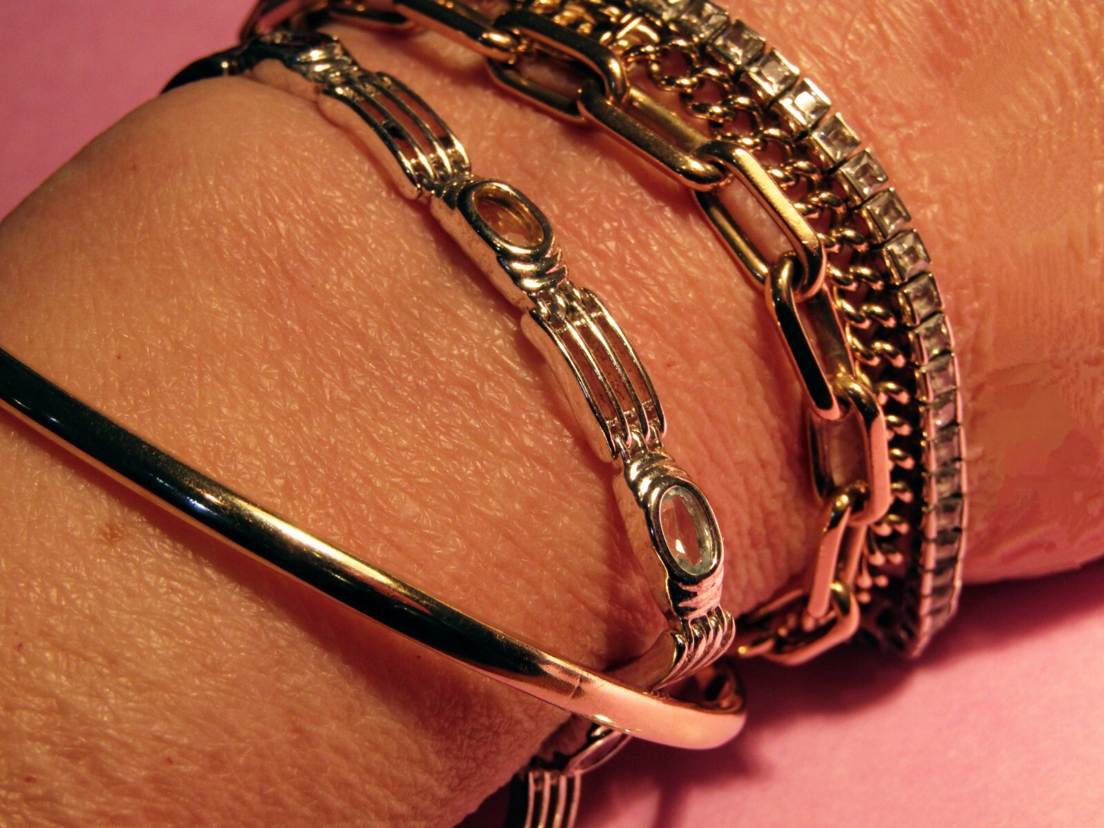 Sterling Silver Macintosh Style Bracelet with Multi-Colored Stones (J2-4V)-image