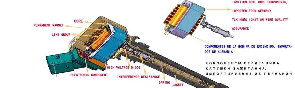 Bobinas de encendido directo 0001587803 para MERCEDES BENZ W210 W211 W163 W169 W202 W203 Foto 2 de 2