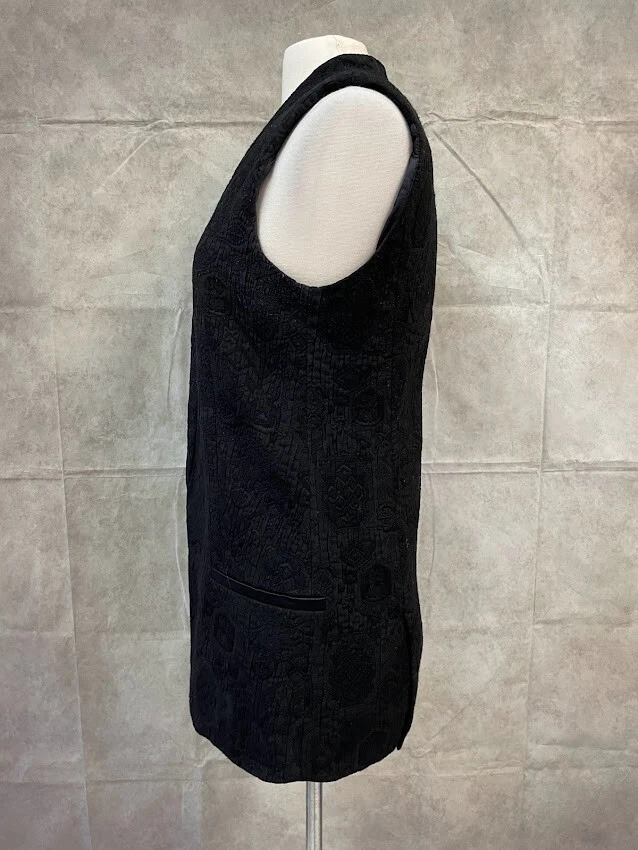 Forever 21 Women's Black Cardigan Open Front Sleeveless Size M - Image 2 of 4
