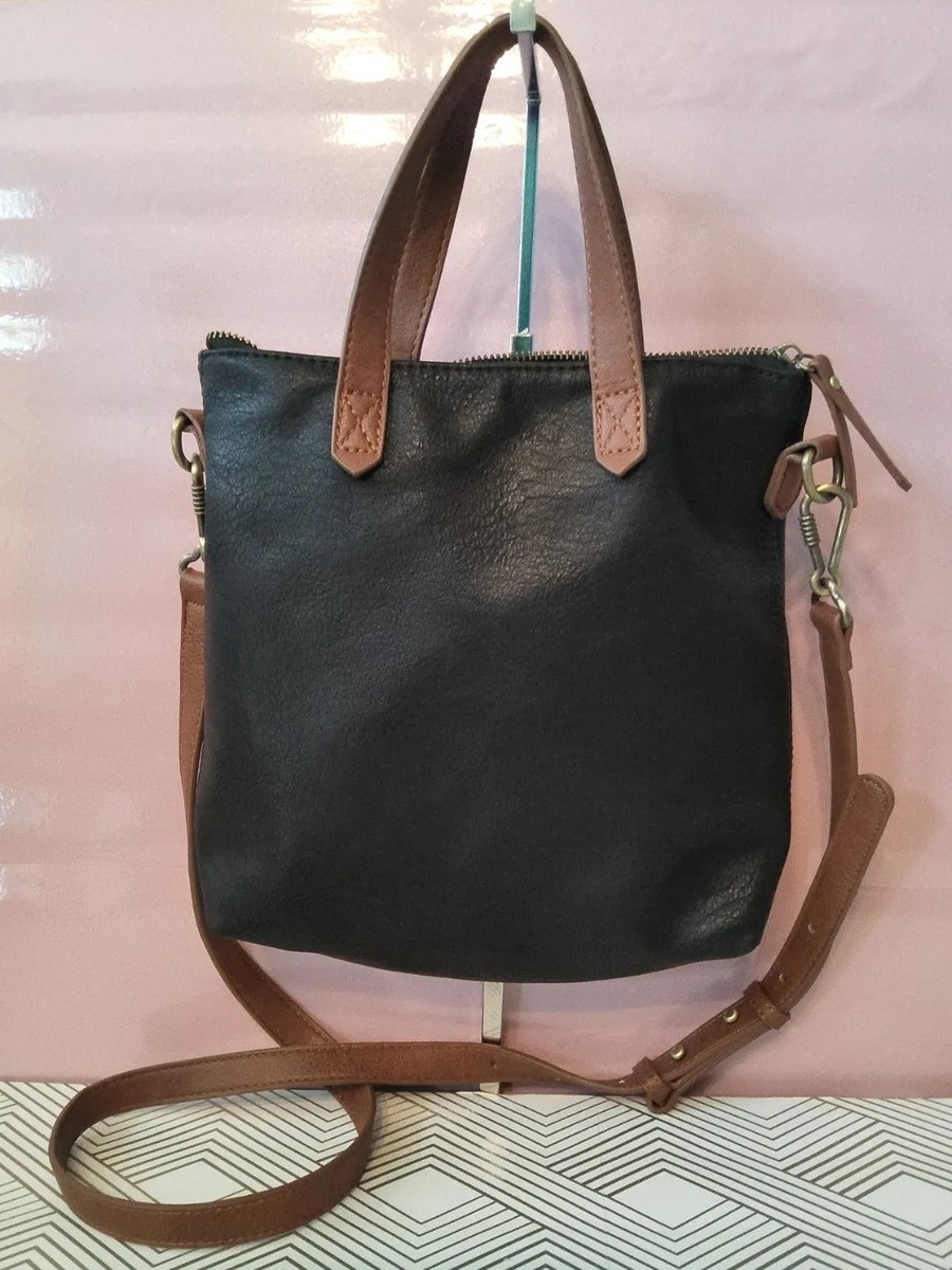 Antik Kraft Black w/Brown Handles With Brown Crossbody Strap  display picture 3
