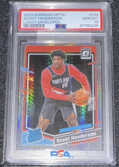 2023 Donruss Optic RATED ROOKIE Scoot Henderson LUCKY ENVELOPES #/8 🔥 PSA 10 🔥