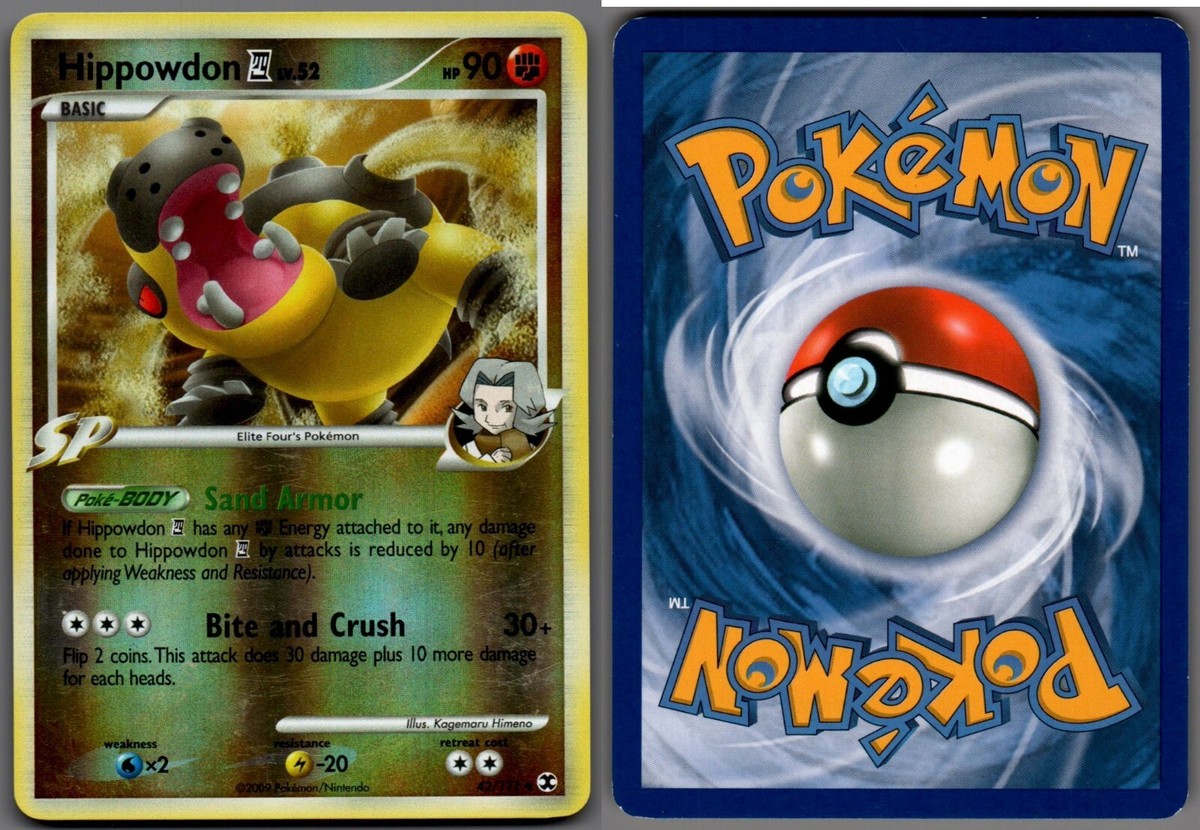 2009 Pokemon, Rising Rivals, #42/111 Hippowdon E4 Lv. 52, Reverse