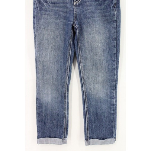 Vanilla Star Jeans Girls Youth Blue Denim Medium Washed Thick Stitching sz 12 - Picture 3 of 7
