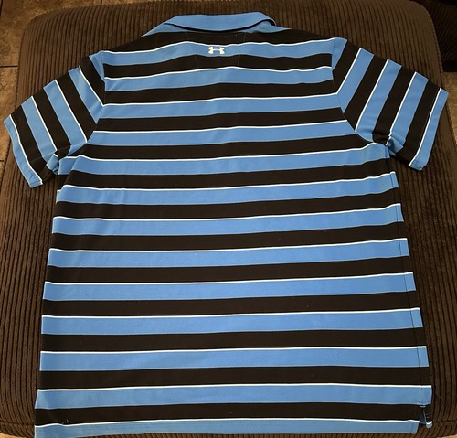 Camisa Polo Under Armour Para Hombre 3XL Golf Rayas Suelta Azul Manga Corta - Imagen 2 de 8