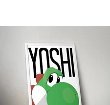 YOSHI - Super Mario Brothers - Nintendo - Wall Digital Art Poster Decor 