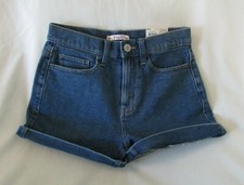 Ladies "SO" Size 3/26W, Blue, High Rise, Rolled Cuff, Mom Shorts
