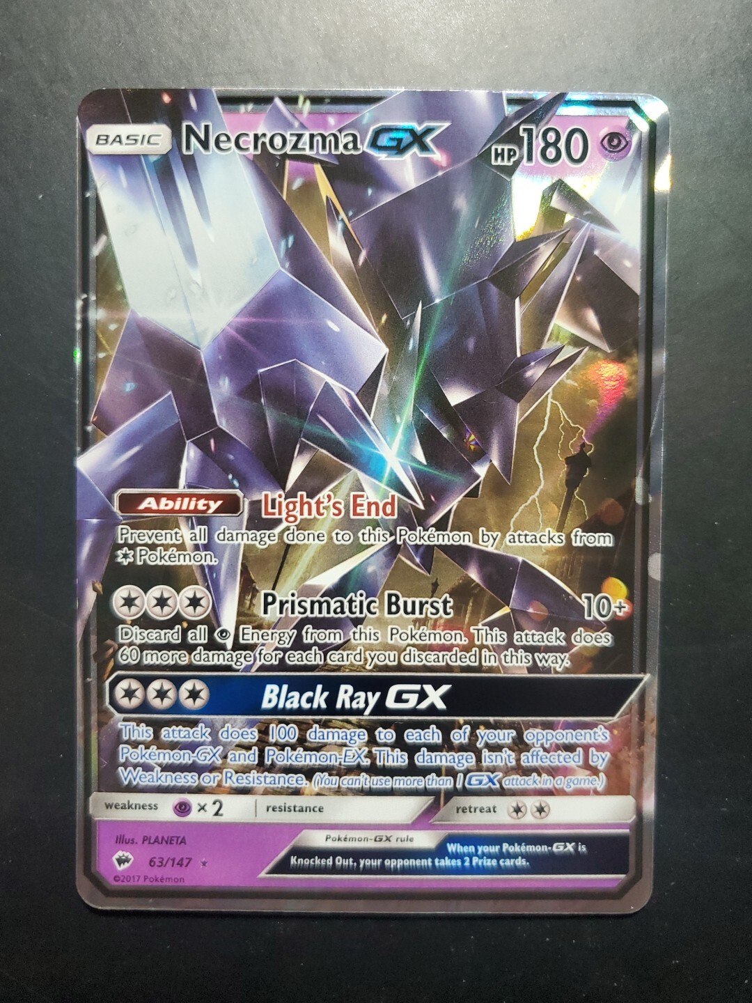 Pokemon TCG Necrozma GX 63/147 Sm-Burning Shadows Holo NM