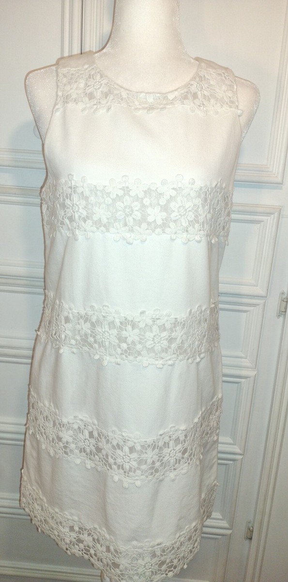 J Crew Womens Sleeveless Floral Lined Lace Dress White Sz 6 Excellent  Condition | eBay